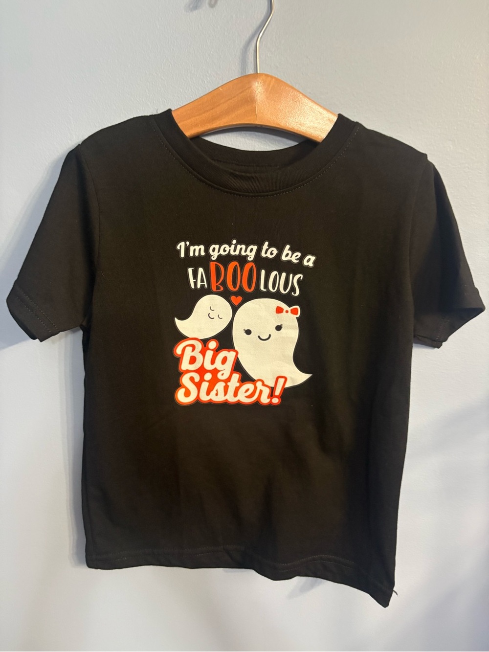 Black "Big Sister" Baby Reveal Tee